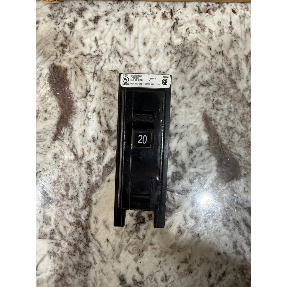 Eaton‎ Quicklag QBHW1020 20 Amp 120/240V 1 Pole Circuit Breaker UL SP